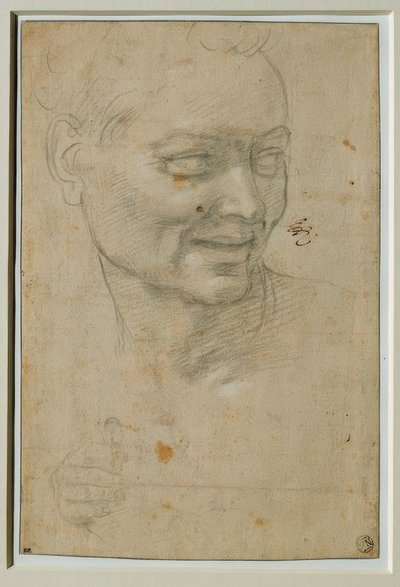 イグナの頭と右手、イザヤの左上 作： Michelangelo Buonarroti