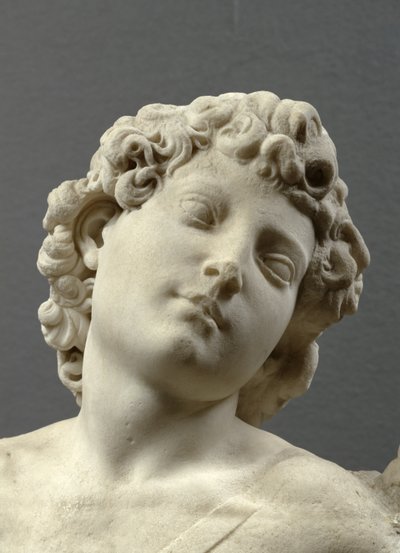 「マンハッタン」キューピッドの頭、1494-96年頃（大理石）（詳細） 作： Michelangelo Buonarroti