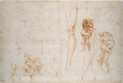 ヘラクレスとアンタイオスおよびその他の研究、16 世紀 作： Michelangelo Buonarroti