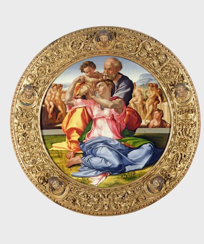 聖ヨハネの聖家族（ドニトンド）、1504-05（156576も参照） 作： Michelangelo Buonarroti