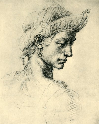 理想的な頭、1520-1525、1943年。 作： Michelangelo Buonarroti