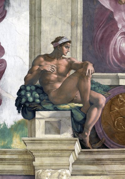 イグヌード（バチカンのシスティーナ礼拝堂天井画） 作： Michelangelo Buonarroti