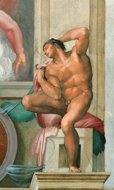 バチカン市国のシスティーナ礼拝堂の天井（1508-1512年）。 作： Michelangelo Buonarroti