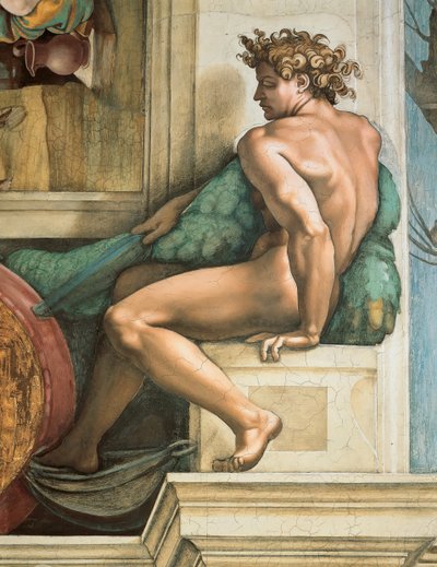 バチカン市国のシスティーナ礼拝堂の天井（1508-1512年）。 作： Michelangelo Buonarroti
