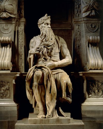 イタリア、ローマ、サン・ピエトロ大聖堂、モーゼ、ユリウス2世の墓からの細部、1515年頃、ミケランジェロ（1475-1564）作 作： Michelangelo Buonarroti