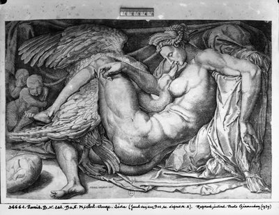 ジェイコブスボス、ボスまたはボスウス（bc1520）によって刻まれたレダ 作： Michelangelo Buonarroti