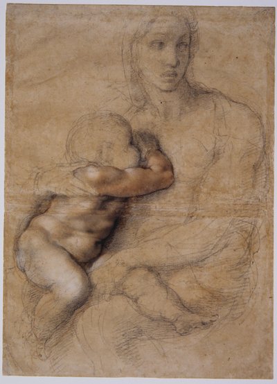 マドンナと子供、c。 1525 作： Michelangelo Buonarroti