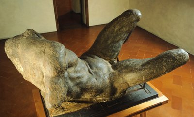 ミケランジェロ（1475-1564）による「サン・ロレンツォの新聖具室のための川の擬人化のモデル 作： Michelangelo Buonarroti