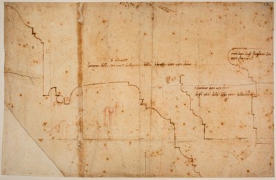 ローレンシャン図書館の扉用モールディング・プロファイル 作： Michelangelo Buonarroti