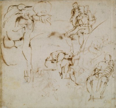 スケッチブックのページ、c1490-1560 作： Michelangelo Buonarroti