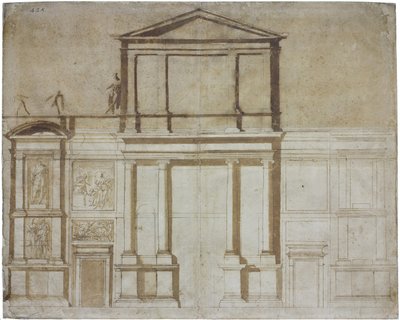 1516年、フィレンツェのサンロレンツォファサードのプロジェクト 作： Michelangelo Buonarroti