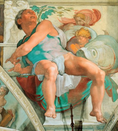 預言者とシビュルバチカンのシスティーナ礼拝堂の天井、1508年から1512年。 作： Michelangelo Buonarroti