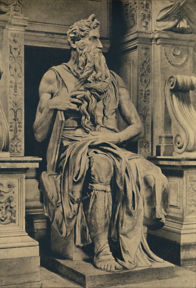 ローマ-聖チャーチ教会ピーター・ザ・バンド-ミケランジェロのモーゼ、1910 作： Michelangelo Buonarroti