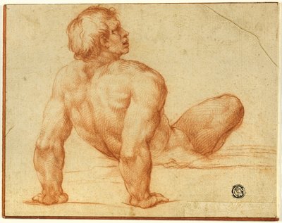 着席男性ヌード 作： Michelangelo Buonarroti