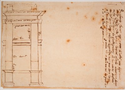 ユリウス2世の墓の側面、自筆の記念品 作： Michelangelo Buonarroti