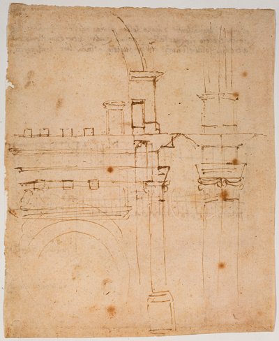 サンタ・マリア・デル・フィオーレのドームのスケッチ 作： Michelangelo Buonarroti