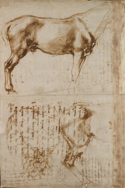 歩兵を攻撃する馬と騎手の研究、16世紀初頭 作： Michelangelo Buonarroti