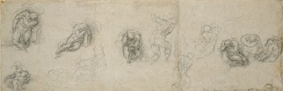 眠っている使徒と他の人物の研究、16世紀 作： Michelangelo Buonarroti