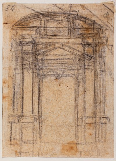 ポルタ・ピアとサン・ピエトロ大聖堂ドームのための習作 作： Michelangelo Buonarroti