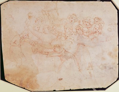 イノセントの虐殺の研究（紙に茶色のインク）（直腸）（verso see 191770） 作： Michelangelo Buonarroti