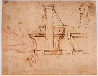 ローレンシャン図書館の閲覧室の天井のための研究 作： Michelangelo Buonarroti