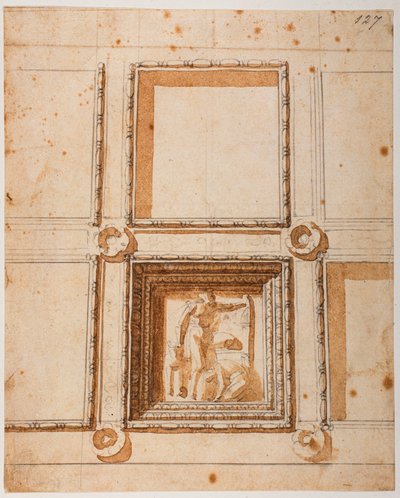 新聖具室のドーム装飾のための習作 作： Michelangelo Buonarroti