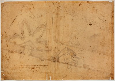 別の手による人物の習作と手書きの碑文 作： Michelangelo Buonarroti