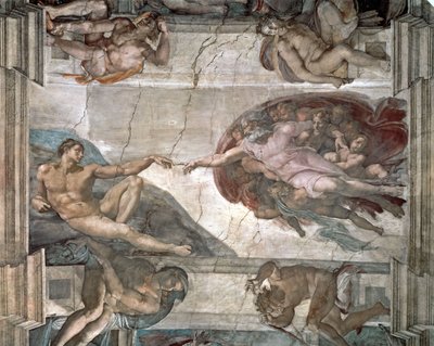 システィーナ礼拝堂の「アダムの創造 作： Michelangelo Buonarroti