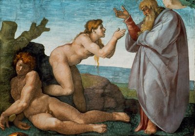 バチカンにおける前夜祭システィーナ礼拝堂の天井の制作、1508年から1512年。 作： Michelangelo Buonarroti