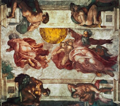 太陽、月、植物の創造 作： Michelangelo Buonarroti