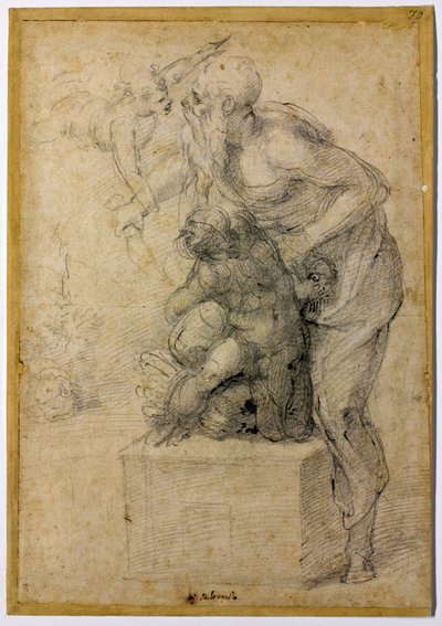 アイザックの犠牲、1535年頃 作： Michelangelo Buonarroti