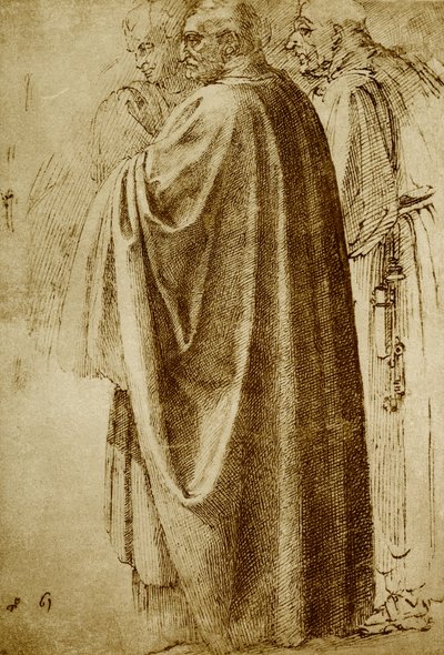 長いローブの3人の男性 作： Michelangelo Buonarroti