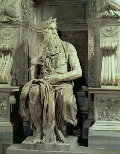 教皇ジュリアス2世の墓1453-1513モーゼの細部、1513-16大理石 作： Michelangelo Buonarroti