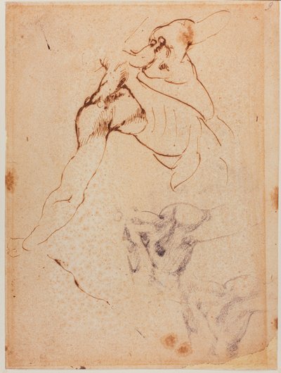 カシーナの戦い」のためのトルソ・スタディ、16世紀（デッサン） 作： Michelangelo Buonarroti