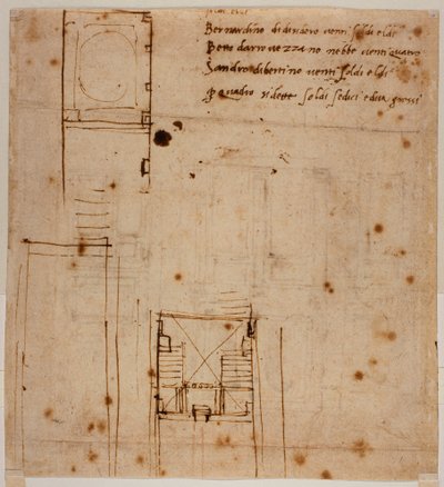 ローレンシャン窪地の壁立面図 作： Michelangelo Buonarroti