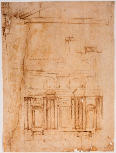 ローレンシャン休養地の壁 作： Michelangelo Buonarroti