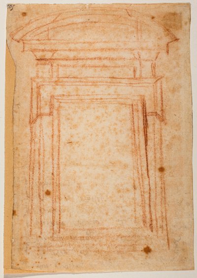 新聖具室の窓のスケッチ 作： Michelangelo Buonarroti