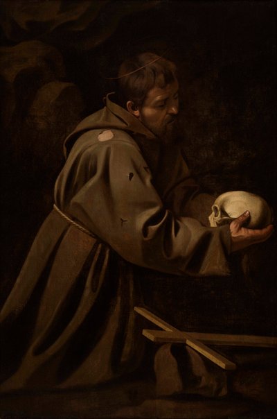 瞑想する聖フランチェスコ 1606年頃 作： Michelangelo Caravaggio