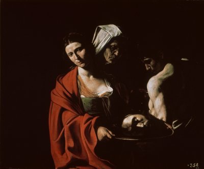 洗礼者ヨハネの首を持つサロメ、1607年頃。 作： Michelangelo Caravaggio
