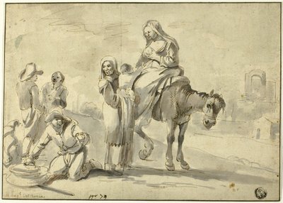 栄養補給のために休息する旅人たち 作： Michelangelo Cerquozzi