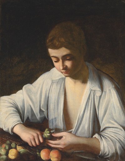果物の皮をむく少年 作： Michelangelo Merisi Caravaggio
