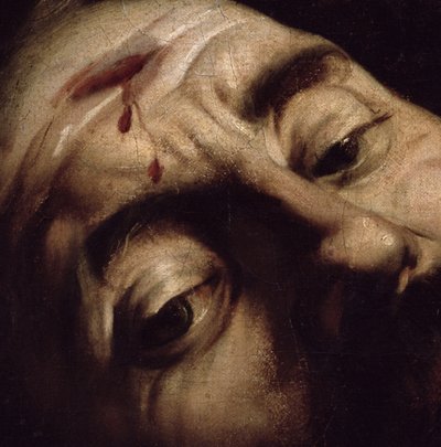 ゴリアテをめぐる勝利のデビッド、1600年頃（38076の詳細） 作： Michelangelo Merisi Caravaggio