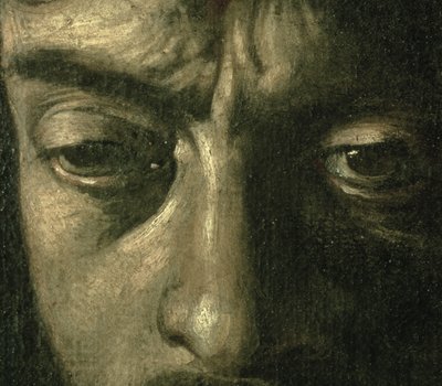 ゴリアテの頭を持つデイヴィッド、1606キャンバスにディテール100350 作： Michelangelo Merisi Caravaggio