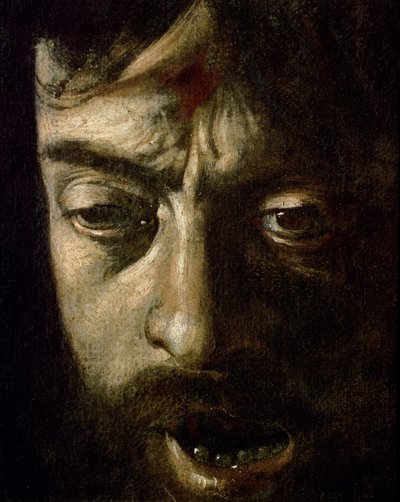 ゴリアテの頭を持つダビデ、頭の詳細、1606キャンバス上の油彩100349 作： Michelangelo Merisi Caravaggio