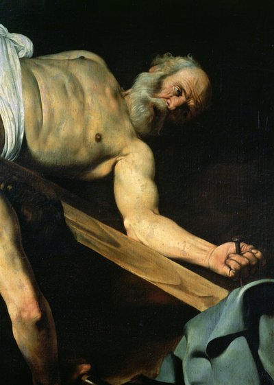 聖ペテロのはりつけ、聖ペテロの詳細、1600-01 作： Michelangelo Merisi Caravaggio
