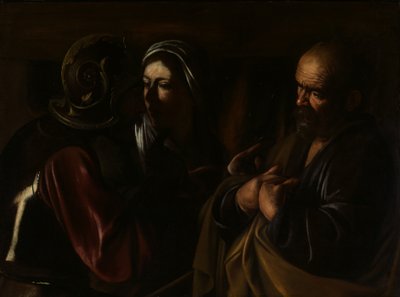 聖ペテロの否定、1610年。 作： Michelangelo Merisi Caravaggio