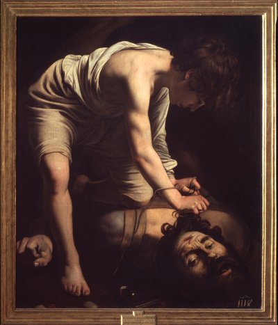 ミケランジェロ・メリシによるデビッドとゴリアテの絵画 作： Michelangelo Merisi da Caravaggio