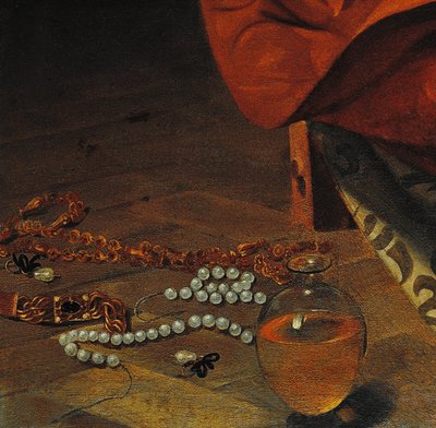 懺悔するマグダラ」のディテール 作： Michelangelo Merisi da Caravaggio