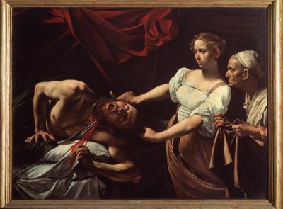 ホロフェルネスを斬首するジュディス (キャンバスに油彩) 作： Michelangelo Merisi da Caravaggio