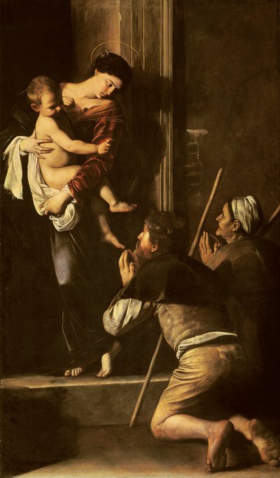 巡礼者の聖母」 1603-05年頃 油彩・キャンバス 作： Michelangelo Merisi da Caravaggio
